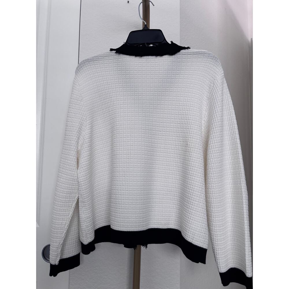 Adrianna Papell - NWOT Frayed Knit Cardigan Size XL - Picture 7 of 8